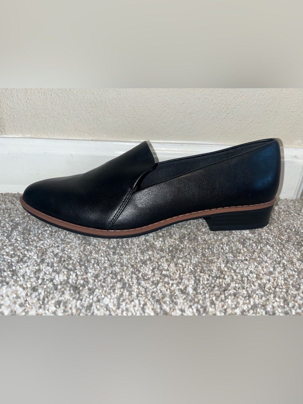 Black Leather Slip-On Loafers